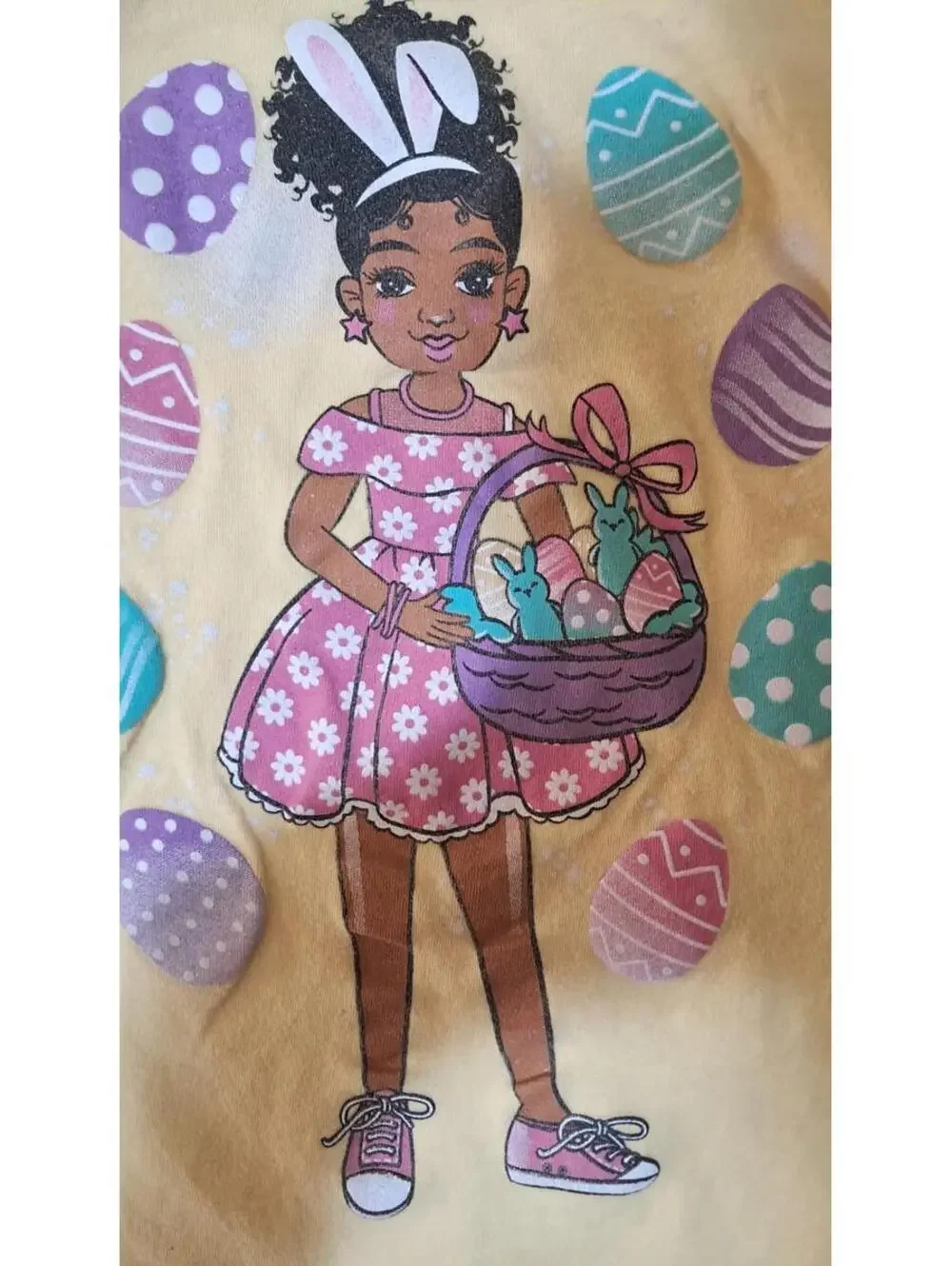 PLACE Girls Size 10/12 , Short‎ Sleeve Yellow EASTER TEESHIRT